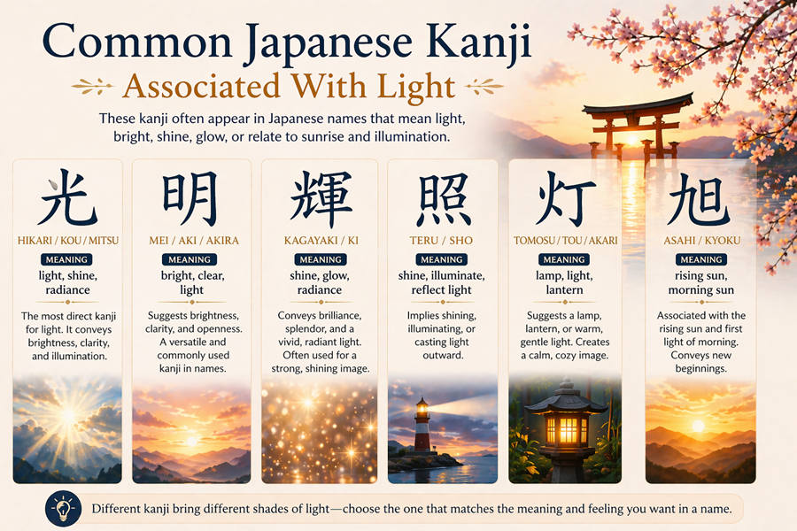 Common Japanese Kanji Associated With Light