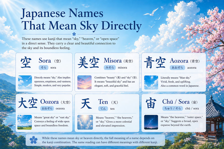 Japanese Names That Mean Sky Directly